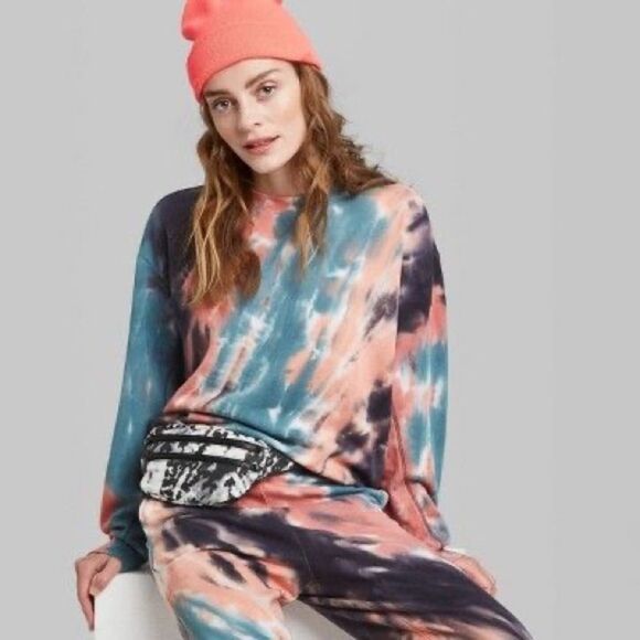 NWOT Wild Fable Tie Dye Crop Sweater - Small - Picture 1 of 5